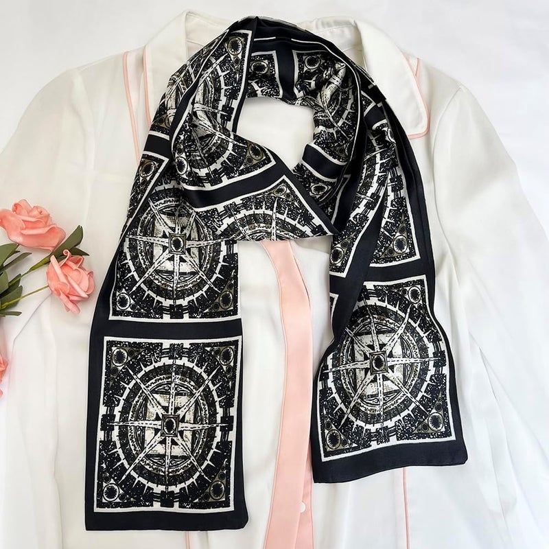 FONYVE Silk Head Scarf for Hair Fashion Headwrap for Women Lightweight Neck Tie - Image 3